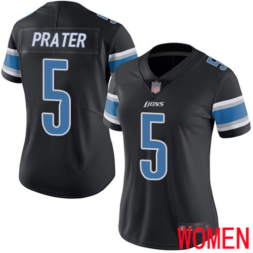 Detroit Lions Limited Black Women Matt Prater Jersey NFL Football #5 Rush Vapor Untouchable->women nfl jersey->Women Jersey